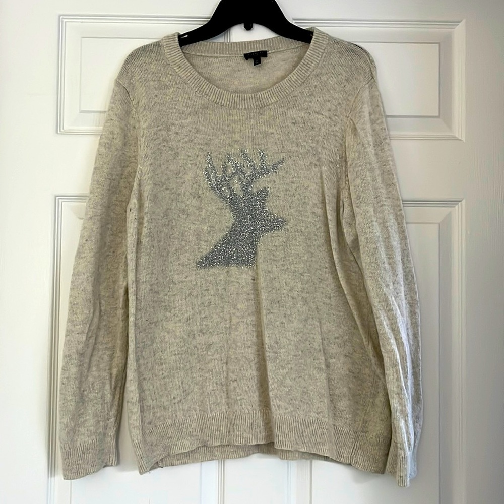 Talbots Christmas sweater with reindeer